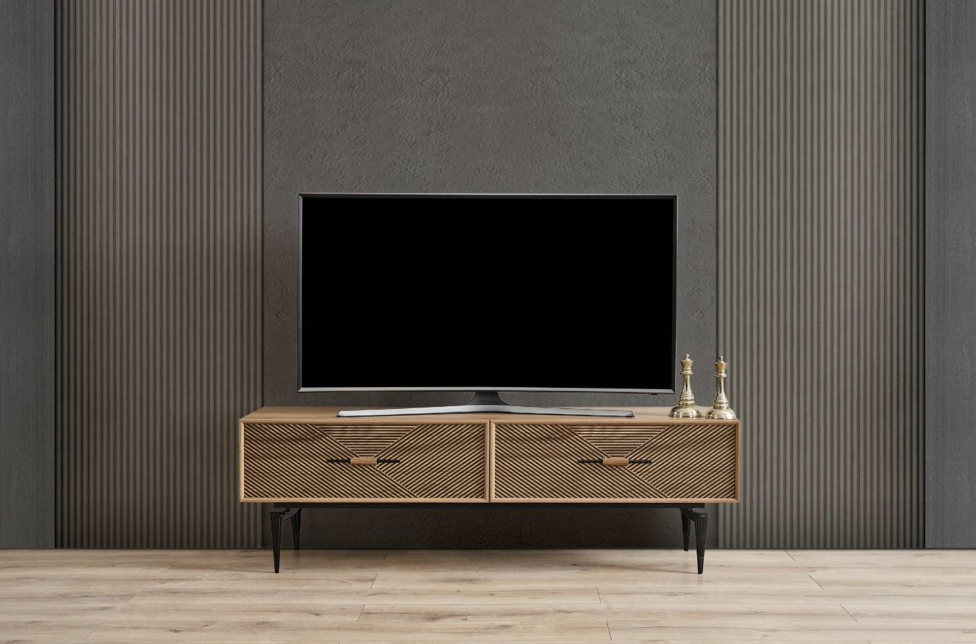 Meuble TV 138cm CLARA bois